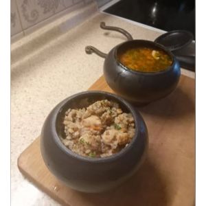 Горшок "Чугунок" Руссбыт 0,7  с крышкой эмалированный 