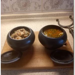 Горшок "Чугунок" Руссбыт 0,7  с крышкой эмалированный 