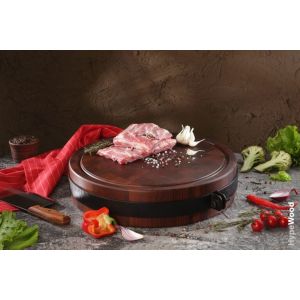 Колода торцевая для рубки мяса с обручем HW-0026