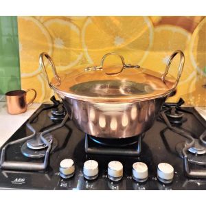 Медный таз для варенья с крышкой Португалия 6-11 л 