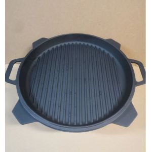 Казан чугунный Manoli 12 л с крышкой сковородой гриль