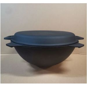 Казан чугунный Manoli 12 л с крышкой сковородой гриль