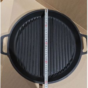 Казан чугунный Manoli 12 л с крышкой сковородой гриль