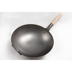 Сковорода вок (wok) с деревянной ручкой, кованный оригинальный 36 см 