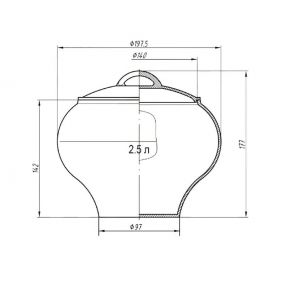Горшок "Чугунок" Руссбыт 2.5 л с крышкой эмалированный